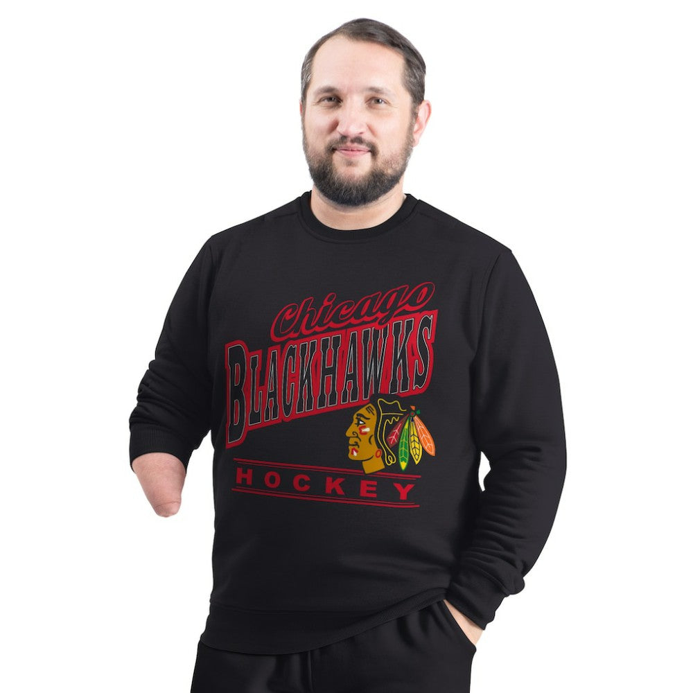 Chicago Blackhawks G-III Sports by Carl Banks Adaptive Headliner Fleece Sweatshirt - Black | US 203480358