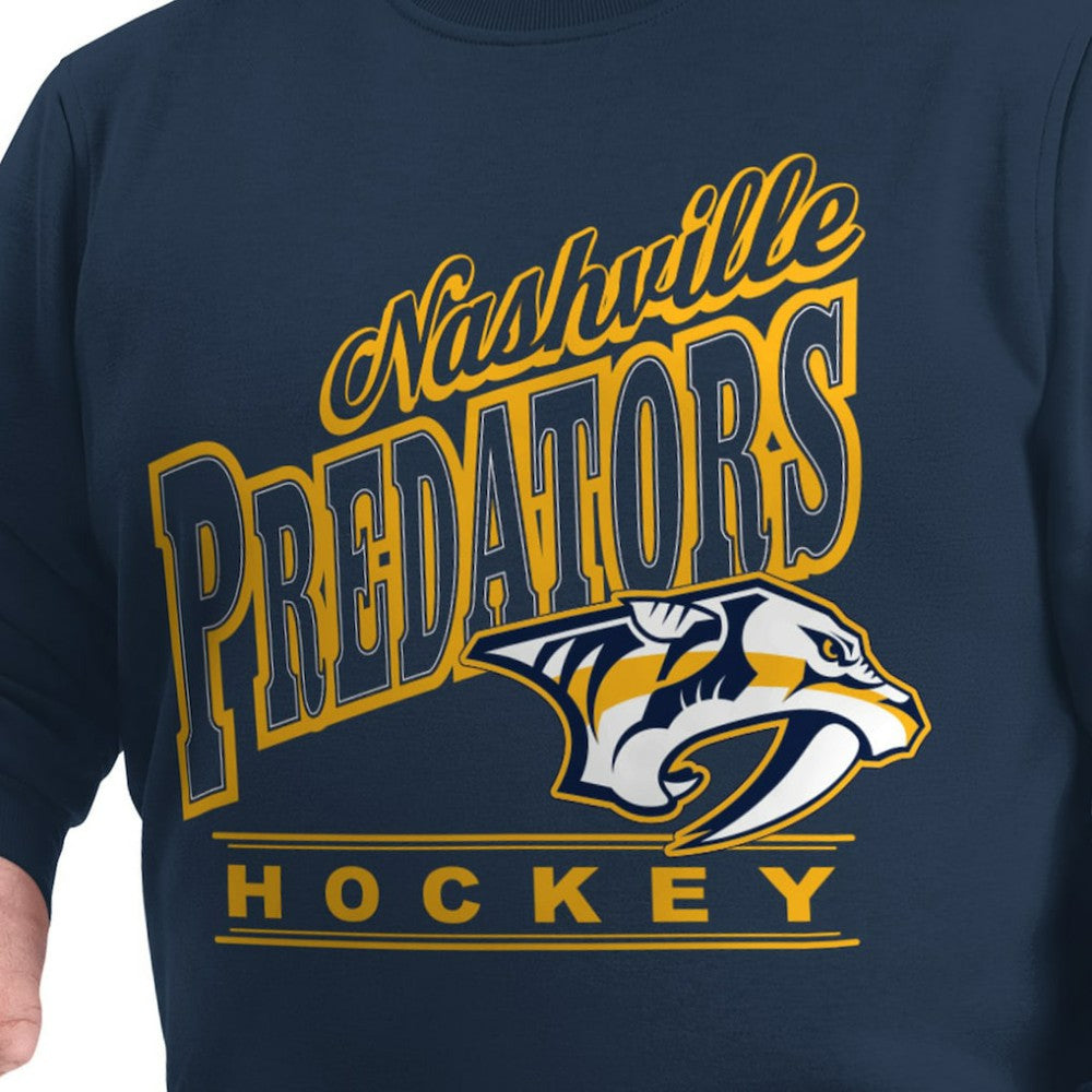 Nashville Predators G-III Sports by Carl Banks Adaptive Headliner Fleece Sweatshirt - Navy | US 203480373