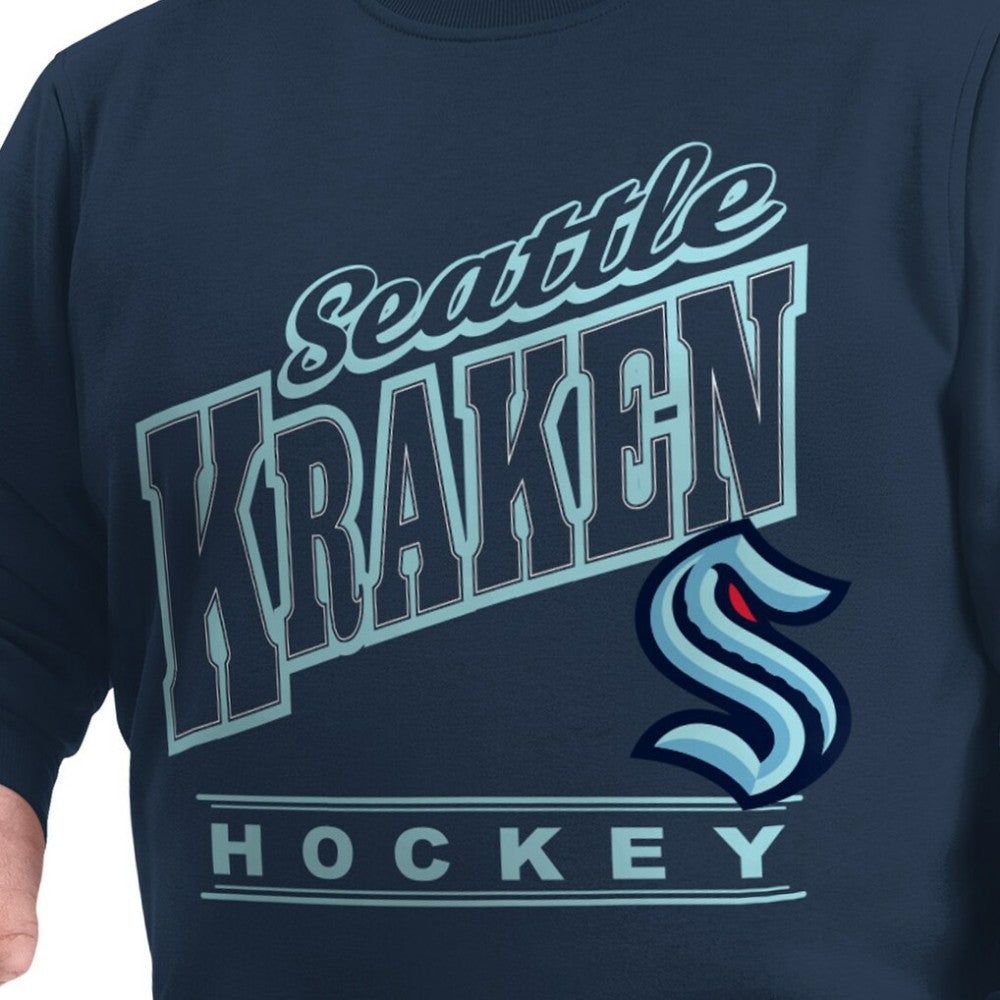 Seattle Kraken G-III Sports by Carl Banks Adaptive Headliner Fleece Sweatshirt - Deep Sea Blue | US 203480374