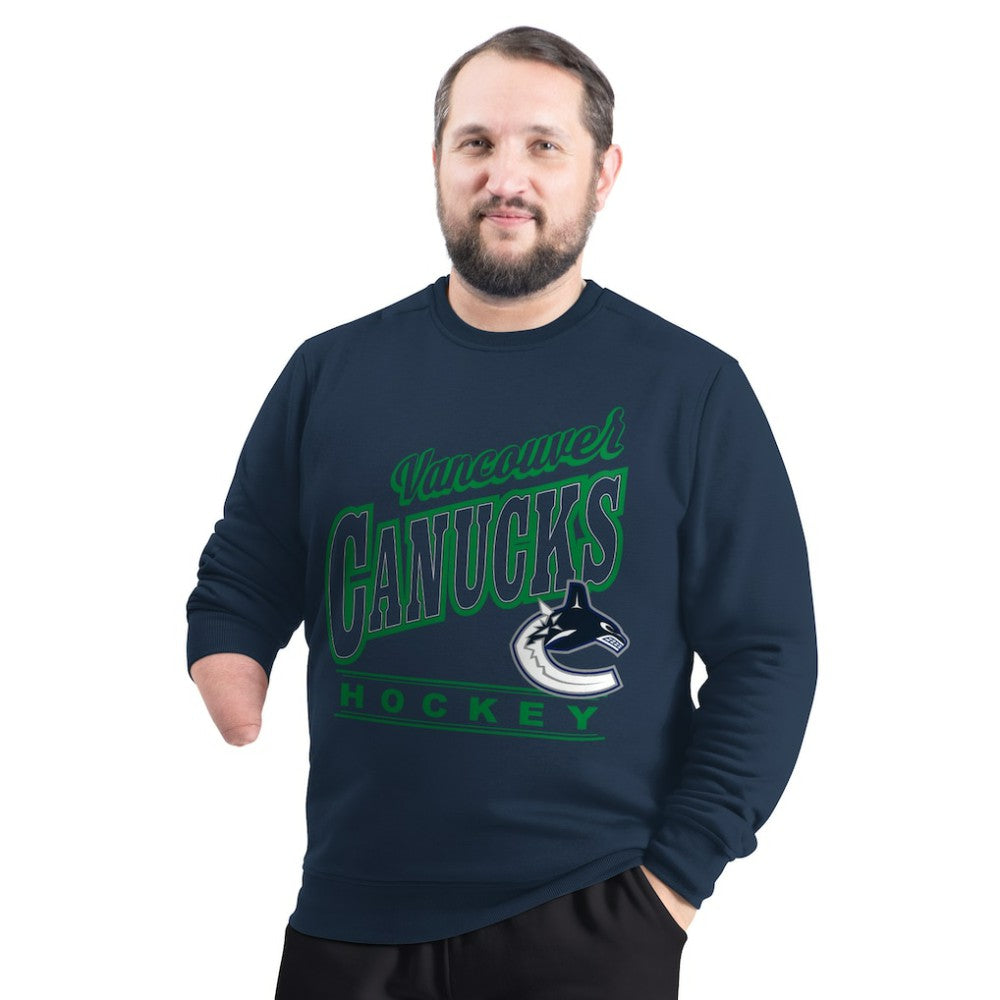 Vancouver Canucks G-III Sports by Carl Banks Adaptive Headliner Fleece Sweatshirt - Navy | US 203480377