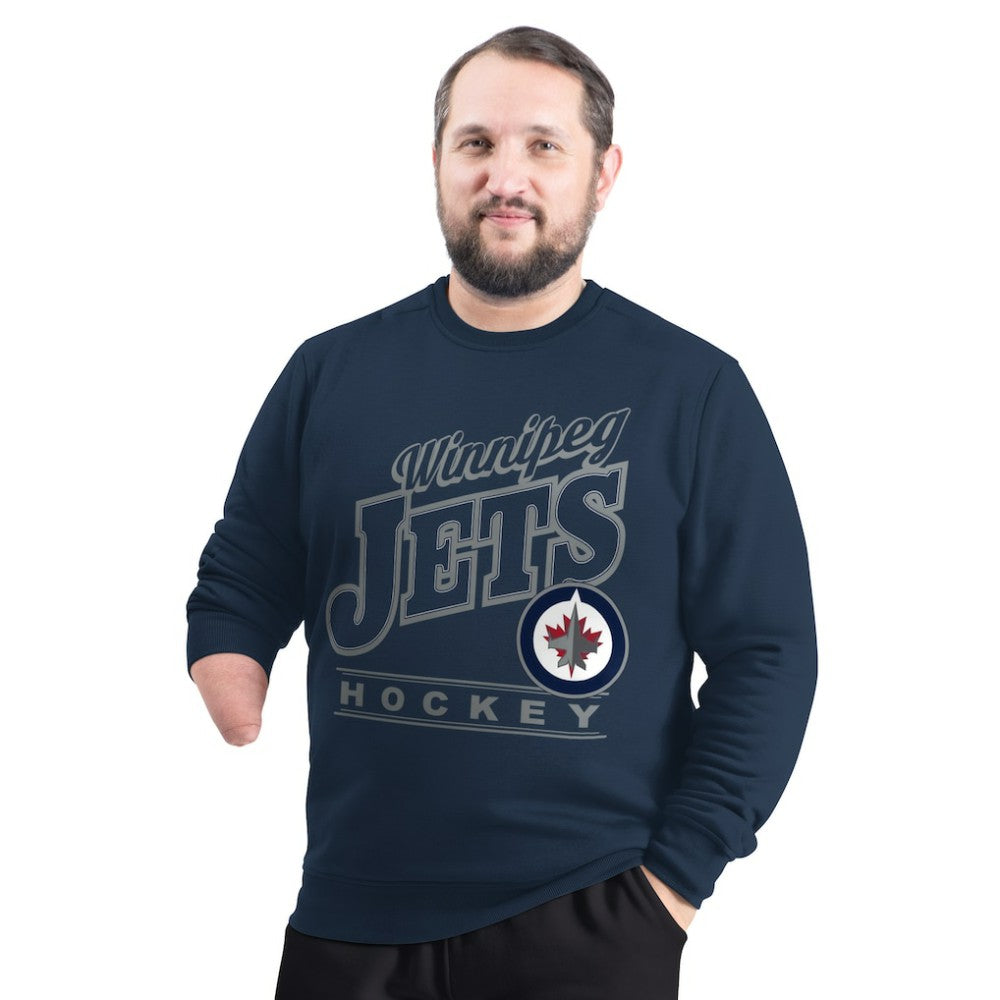 Winnipeg Jets G-III Sports by Carl Banks Adaptive Headliner Fleece Sweatshirt - Navy | US 203480378