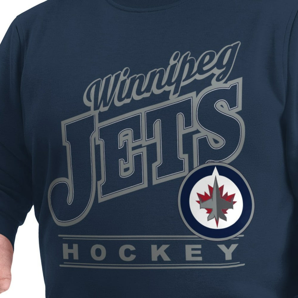 Winnipeg Jets G-III Sports by Carl Banks Adaptive Headliner Fleece Sweatshirt - Navy | US 203480378