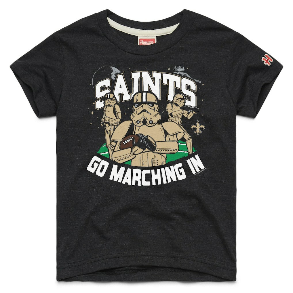 New Orleans Saints Homage Youth Star Wars x NFL Tri-Blend T-Shirt - Black T-shirts
