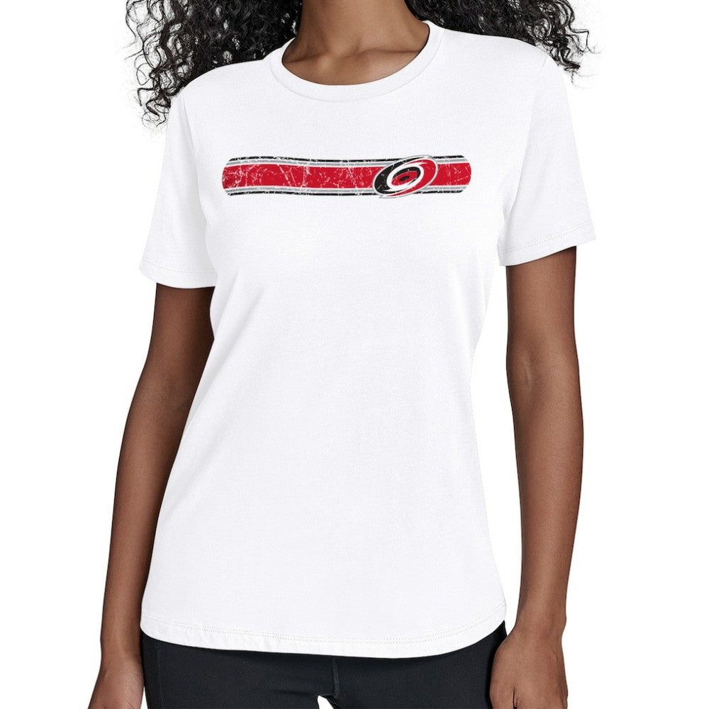 Carolina Hurricanes Starter Women's Team Stripe T-Shirt - White | US 203480836