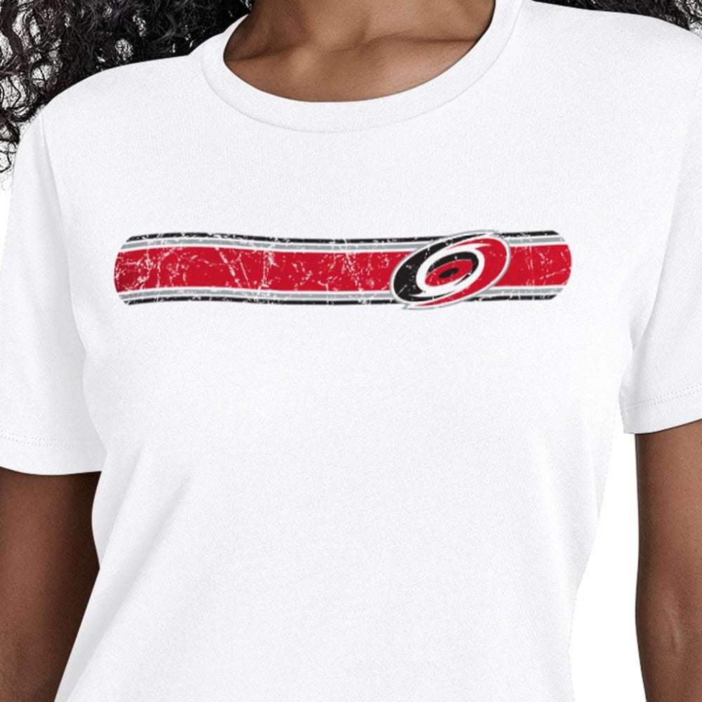 Carolina Hurricanes Starter Women's Team Stripe T-Shirt - White | US 203480836