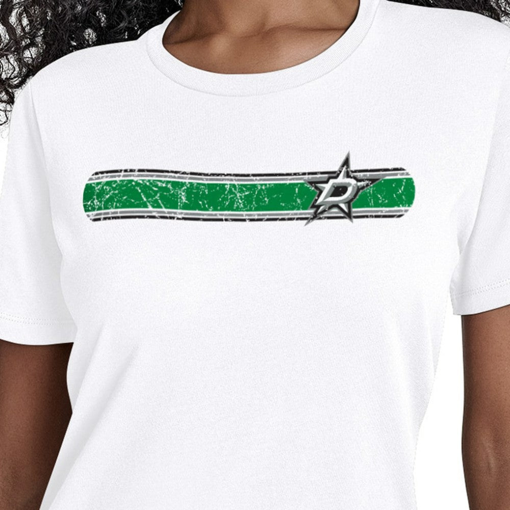 Dallas Stars Starter Women's Team Stripe T-Shirt - White | US 203480840