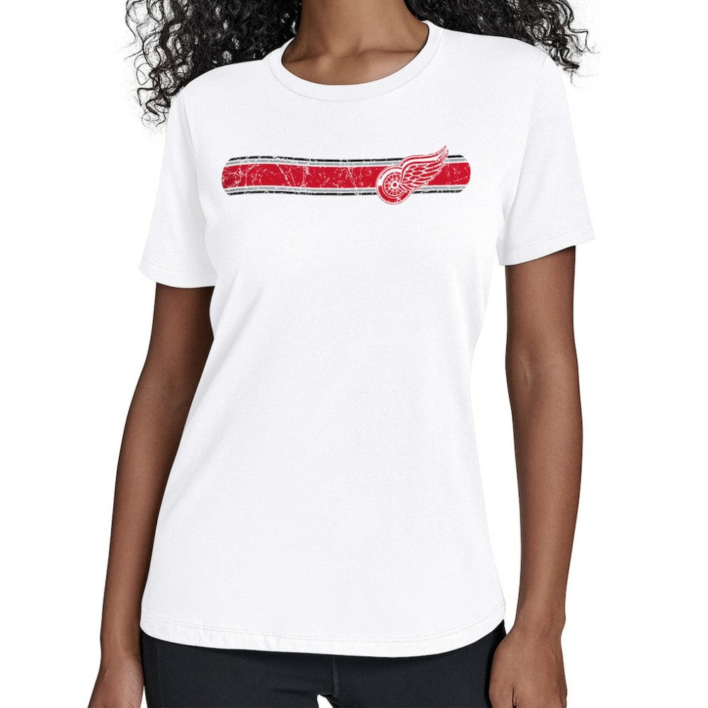 Detroit Red Wings Starter Women's Team Stripe T-Shirt - White | US 203480841