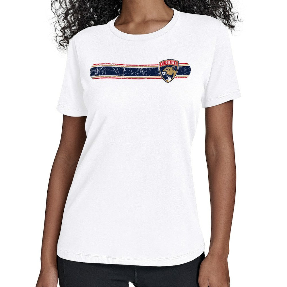 Florida Panthers Starter Women's Team Stripe T-Shirt - White | US 203480843