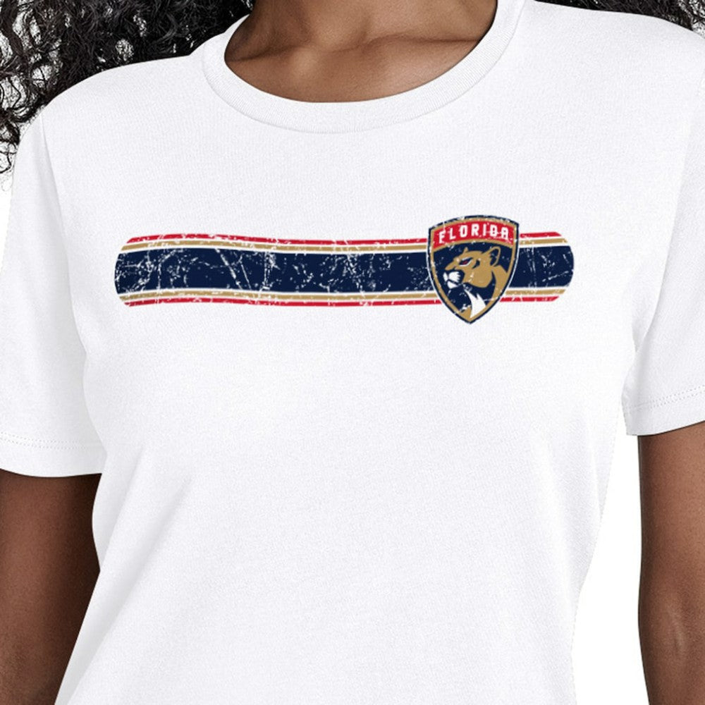 Florida Panthers Starter Women's Team Stripe T-Shirt - White | US 203480843