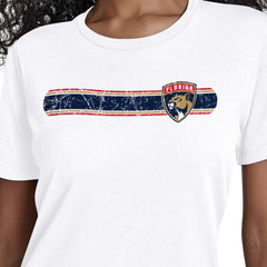 Florida Panthers Starter Women's Team Stripe T-Shirt - White | US 203480843