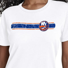 New York Islanders Starter Women's Team Stripe T-Shirt - White | US 203480849