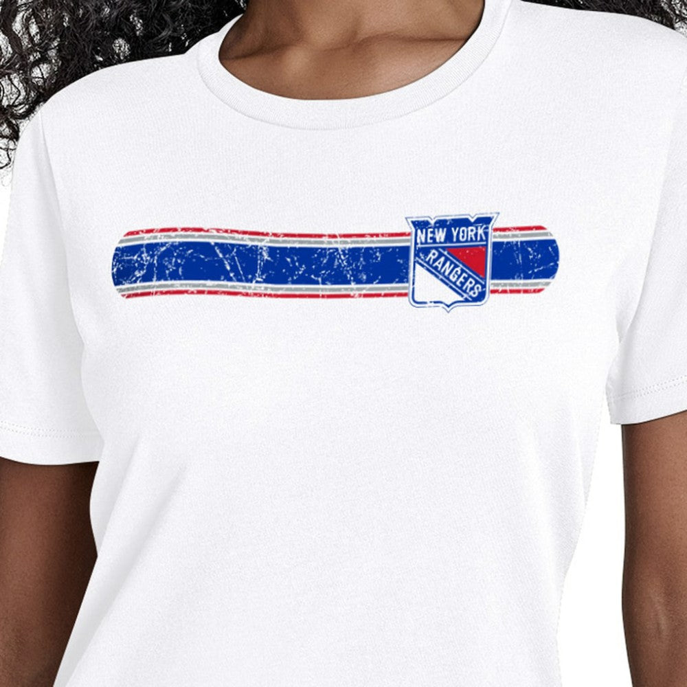 New York Rangers Starter Women's Team Stripe T-Shirt - White | US 203480850