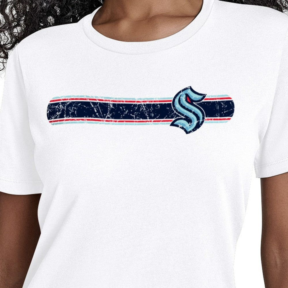 Seattle Kraken Starter Women's Team Stripe T-Shirt - White | US 203480856
