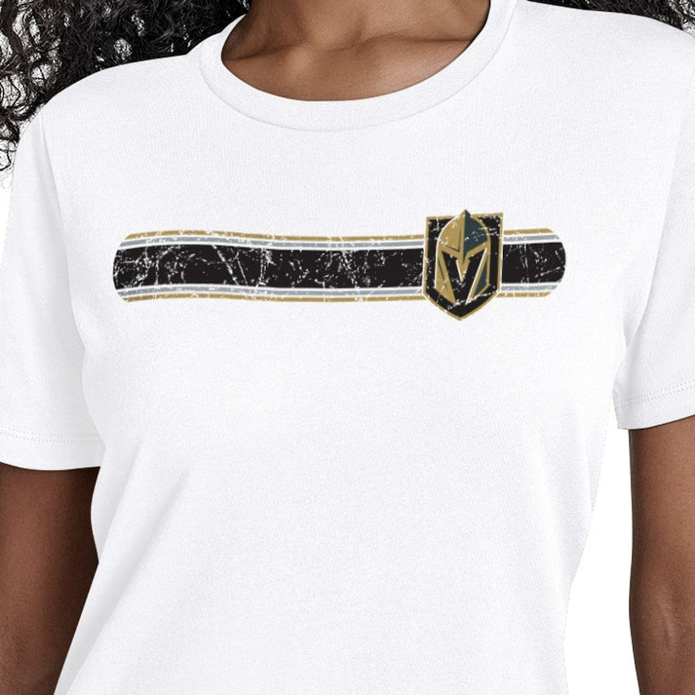 Vegas Golden Knights Starter Women's Team Stripe T-Shirt - White | US 203480861