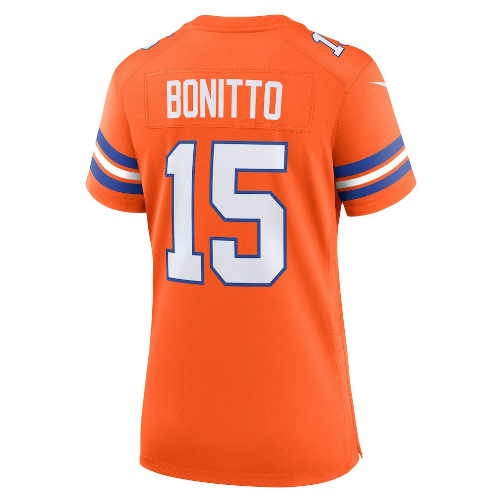 Nik Bonitto Denver Broncos Women's Alternate 2 Mile High Collection 1977 Throwback Game Jersey - Orange Jerseys