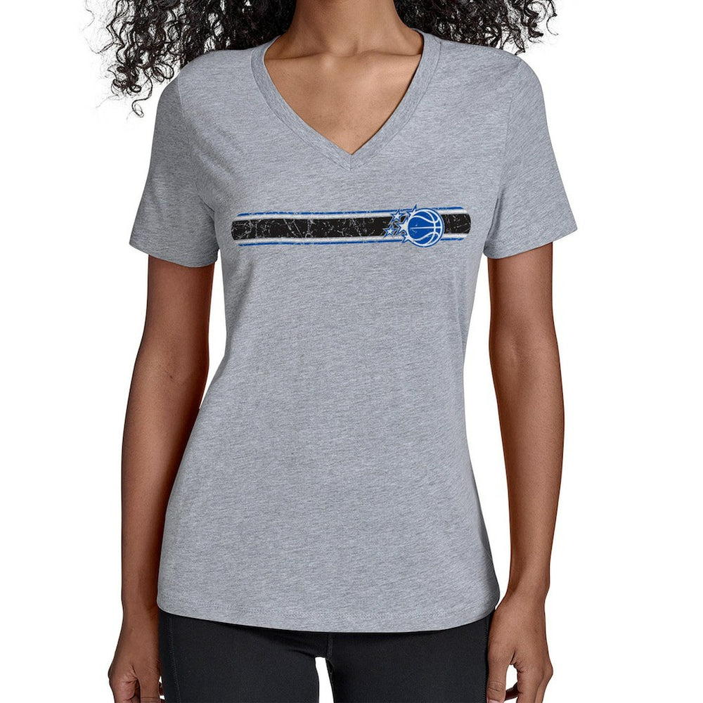 Orlando Magic Starter Women's Team Stripe V-Neck T-Shirt Gray