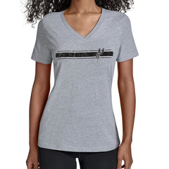 San Antonio Spurs Starter Women's Team Stripe V-Neck T-Shirt Gray outlet