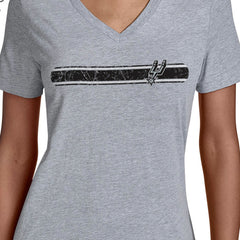 San Antonio Spurs Starter Women's Team Stripe V-Neck T-Shirt Gray outlet
