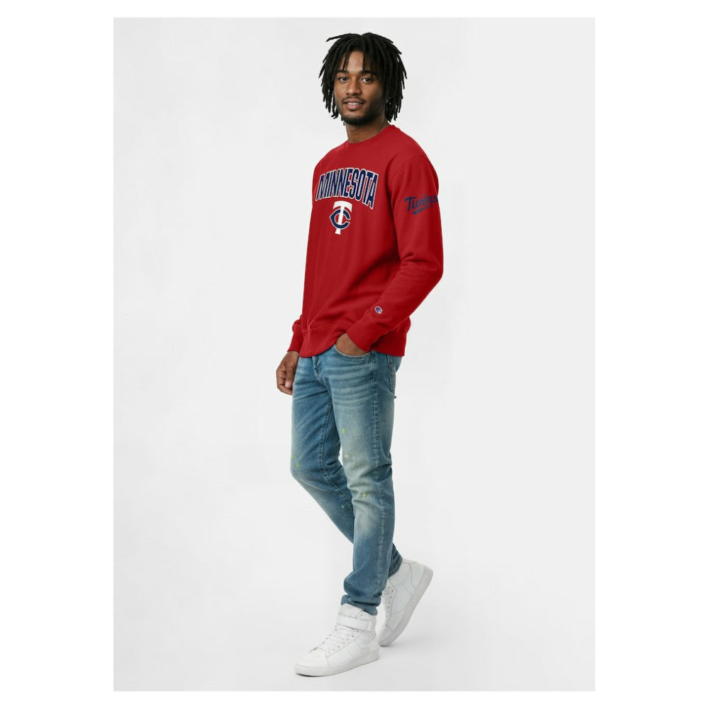 Minnesota Twins Champion Reverse Weave Chenille Sweatshirt - Red Sweatshirts