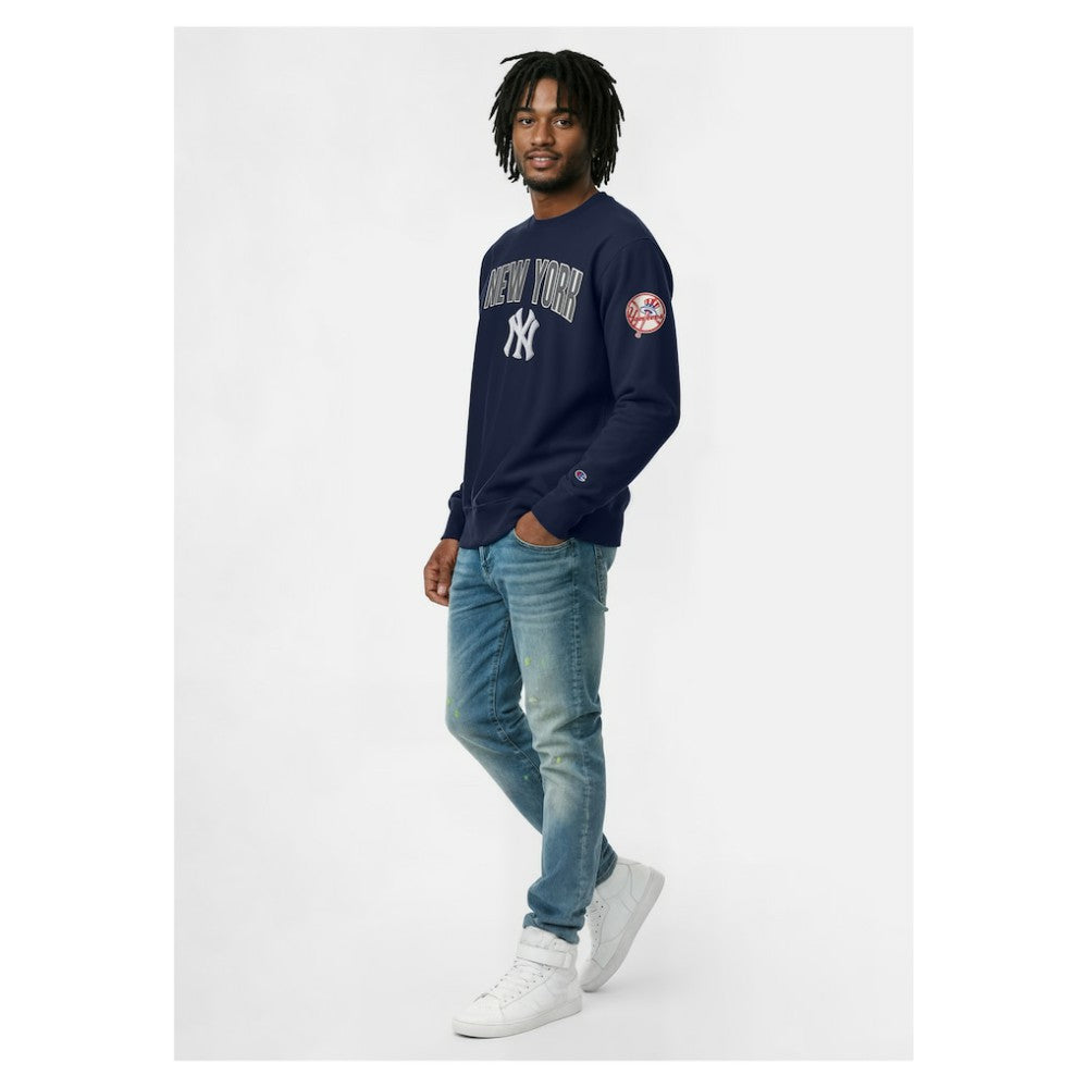New York Yankees Champion Reverse Weave Chenille Sweatshirt - Navy Sweatshirts