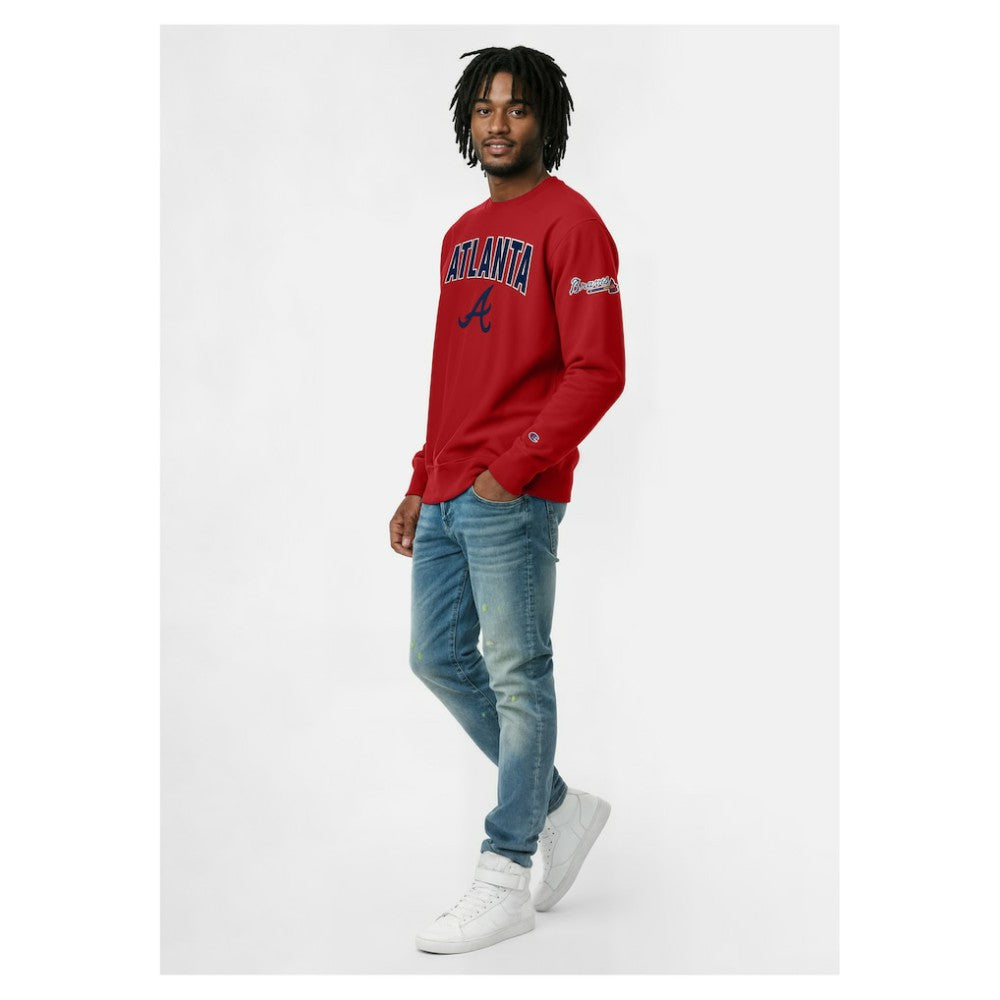 Atlanta Braves Champion Reverse Weave Chenille Sweatshirt - Red Sweatshirts