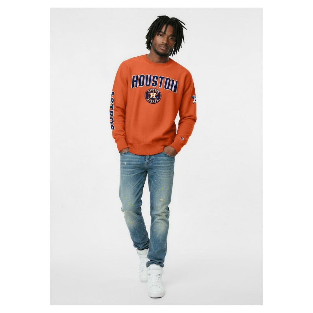Houston Astros Champion Reverse Weave Chenille Sweatshirt - Orange Sweatshirts
