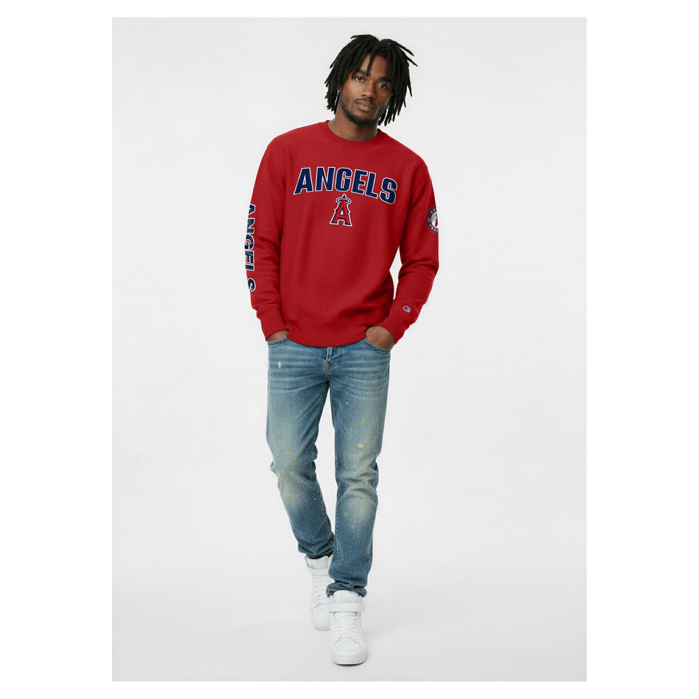 Los Angeles Angels Champion Reverse Weave Chenille Sweatshirt - Red Sweatshirts