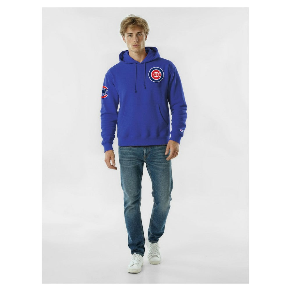 Chicago Cubs Champion Reverse Weave Chenille Hoodie - Royal Hoodies