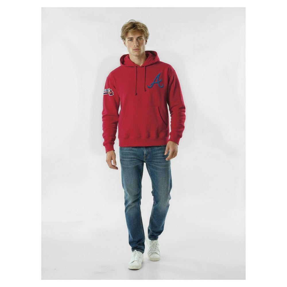 Atlanta Braves Champion Reverse Weave Chenille Hoodie - Red Hoodies