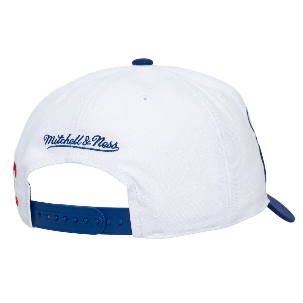 Chicago Cubs Mitchell & Ness Unisex XL Script Pro Crown Snapback Hat - White/Royal Hats