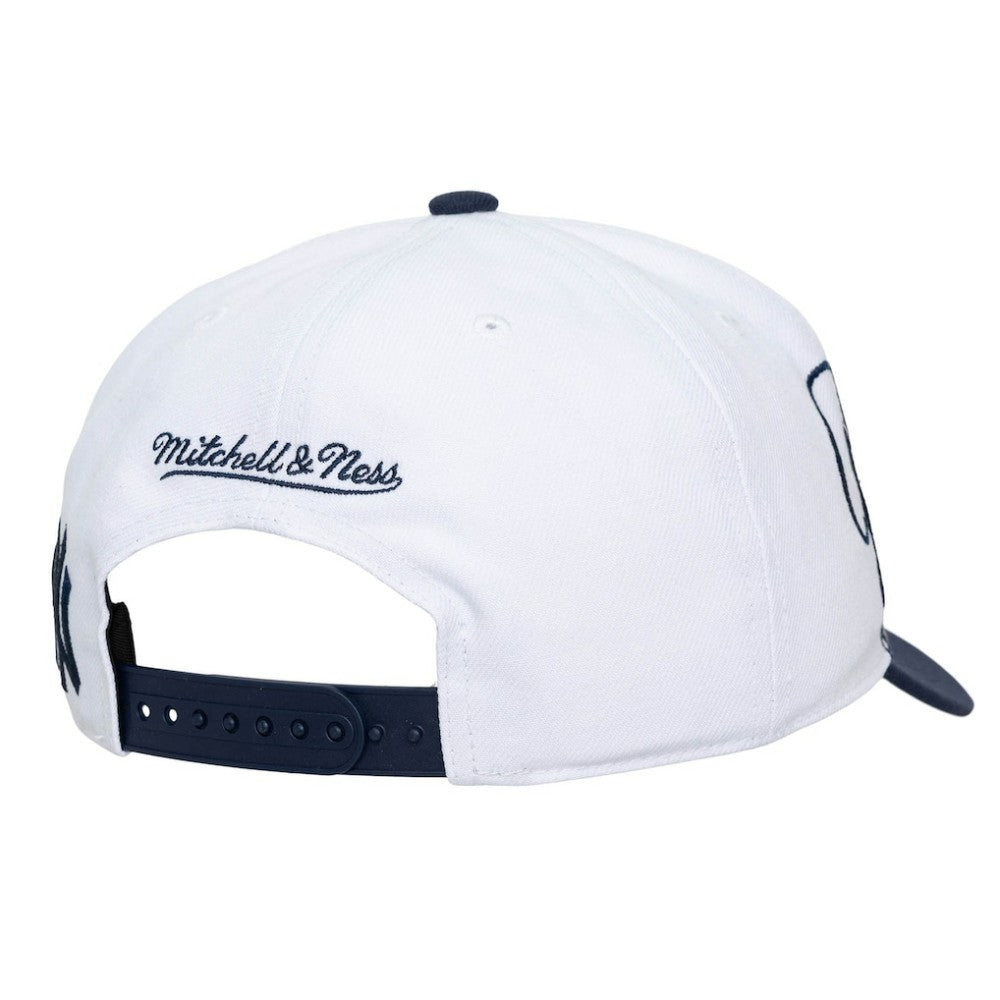 New York Yankees Mitchell & Ness Unisex XL Script Pro Crown Adjustable Hat - White/Navy Hats