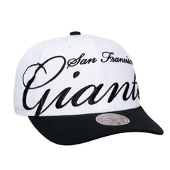San Francisco Giants Mitchell & Ness Unisex XL Script Pro Crown Adjustable Hat - White/Black Hats