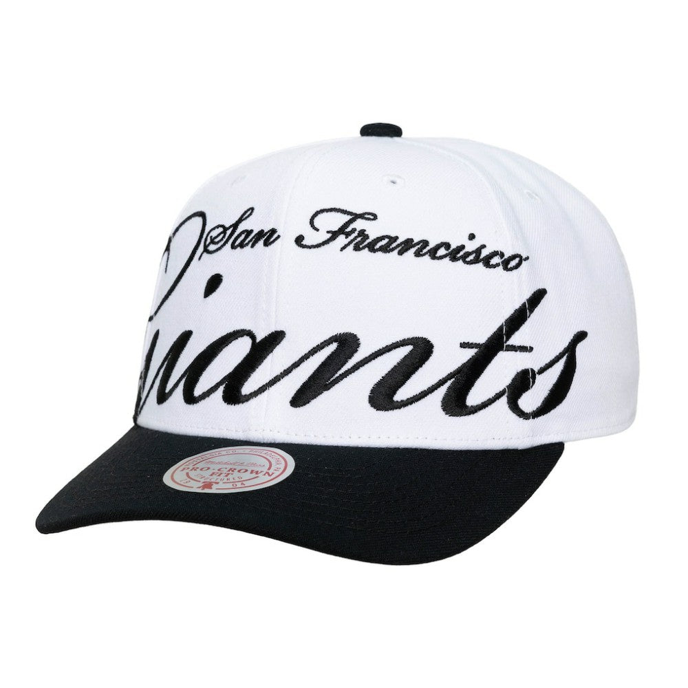 San Francisco Giants Mitchell & Ness Unisex XL Script Pro Crown Adjustable Hat - White/Black Hats