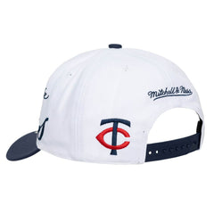 Minnesota Twins Mitchell & Ness Unisex XL Script Pro Crown Adjustable Hat - White/Navy Hats