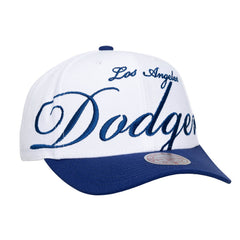 Los Angeles Dodgers Mitchell & Ness Unisex XL Script Pro Crown Snapback Hat - White/Royal Hats