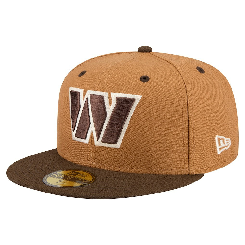 Washington Commanders New Era Two-Tone Walnut 59FIFTY Fitted Hat - Light Brown/Dark Brown Hats