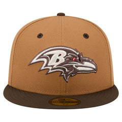 Baltimore Ravens New Era Two-Tone Walnut 59FIFTY Fitted Hat - Light Brown/Dark Brown Hats