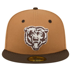 Chicago Bears New Era Two-Tone Walnut 59FIFTY Fitted Hat - Light Brown/Dark Brown Hats