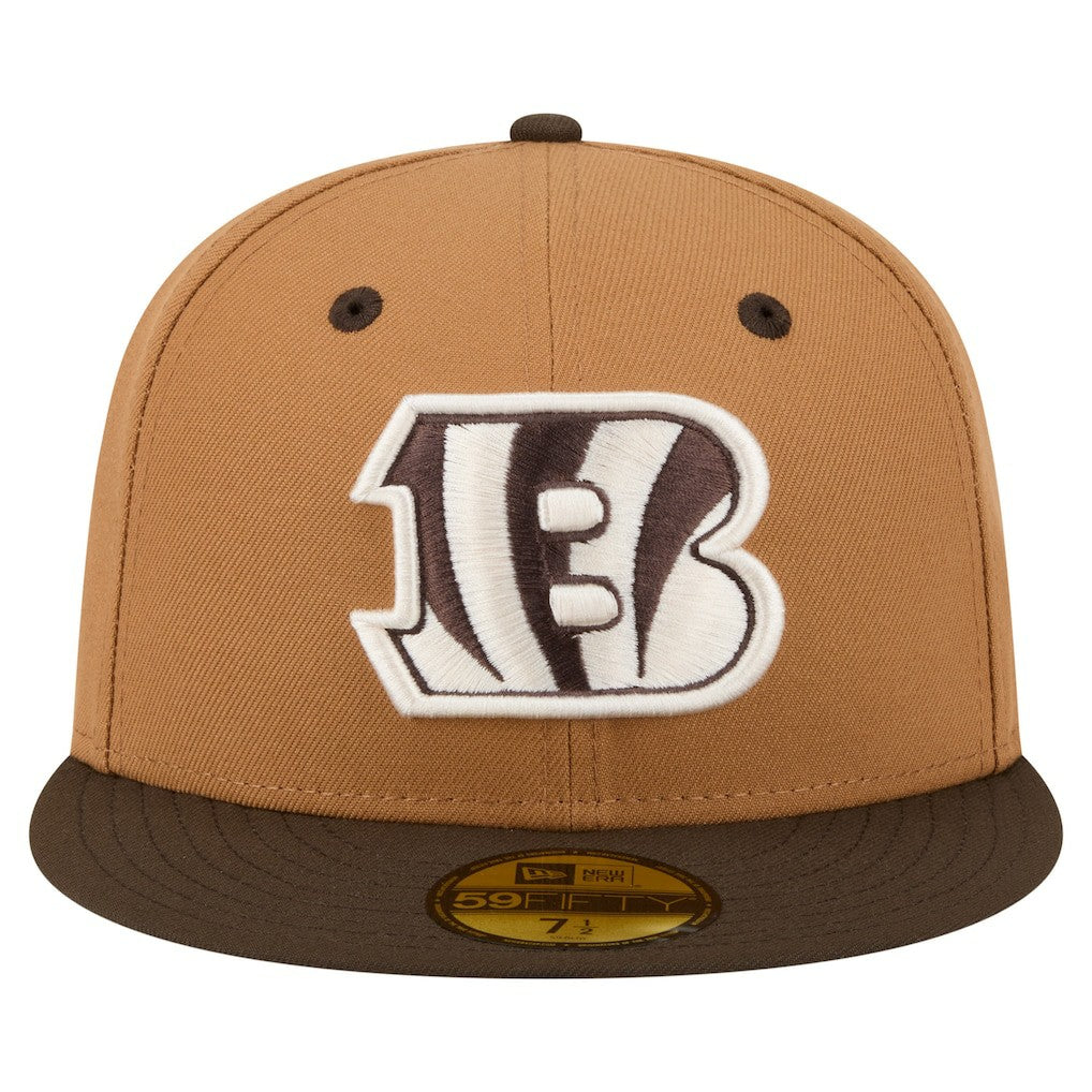 Cincinnati Bengals New Era Two-Tone Walnut 59FIFTY Fitted Hat - Light Brown/Dark Brown Hats