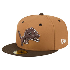 Detroit Lions New Era Two-Tone Walnut 59FIFTY Fitted Hat - Light Brown/Dark Brown Hats
