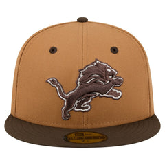 Detroit Lions New Era Two-Tone Walnut 59FIFTY Fitted Hat - Light Brown/Dark Brown Hats