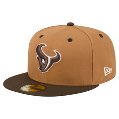 Houston Texans New Era Two-Tone Walnut 59FIFTY Fitted Hat - Light Brown/Dark Brown Hats