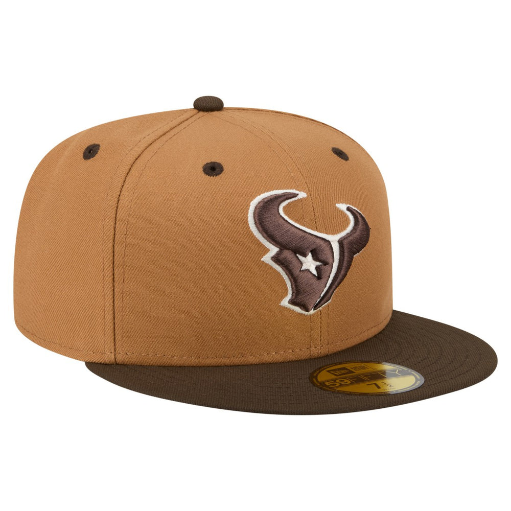 Houston Texans New Era Two-Tone Walnut 59FIFTY Fitted Hat - Light Brown/Dark Brown Hats