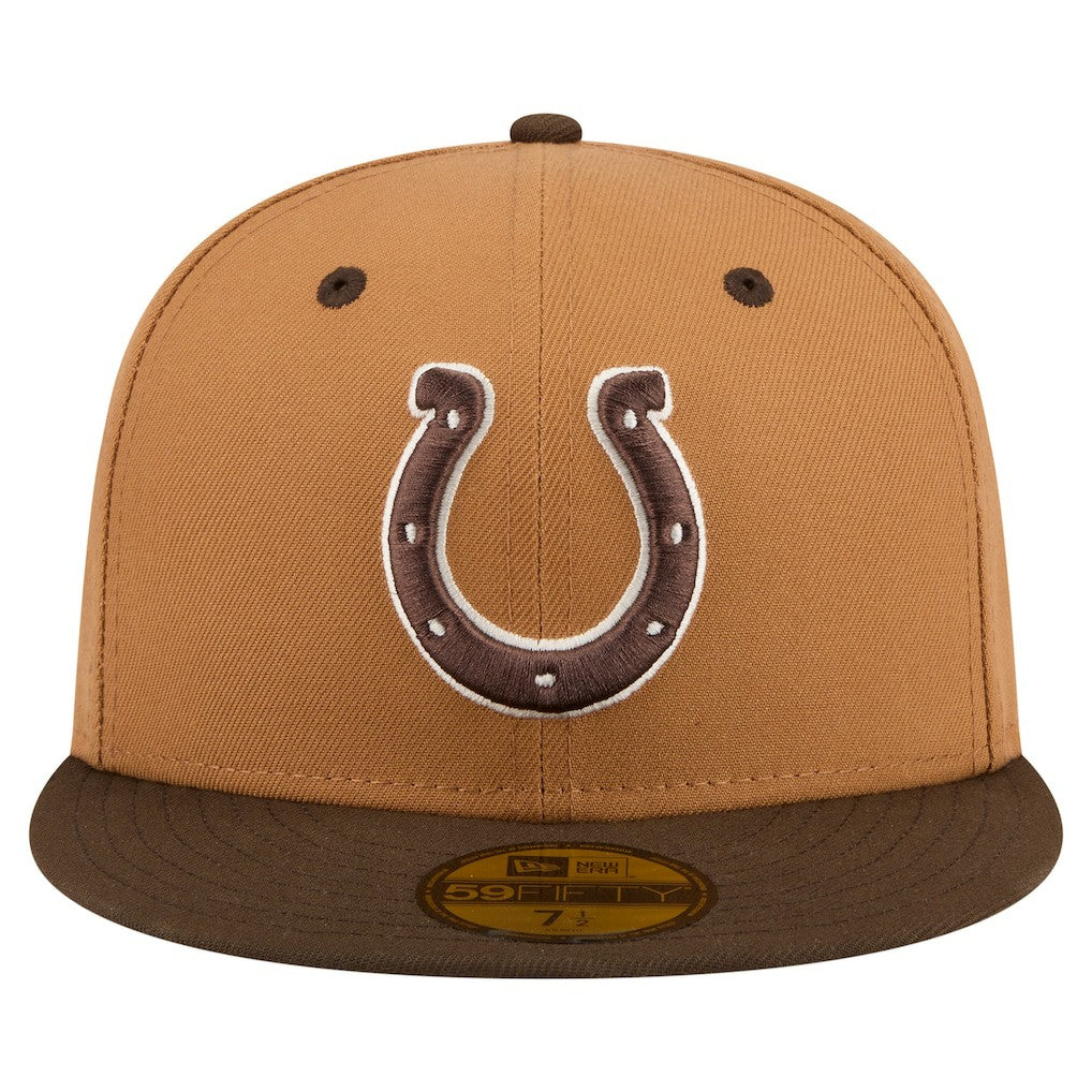 Indianapolis Colts New Era Two-Tone Walnut 59FIFTY Fitted Hat - Light Brown/Dark Brown Hats