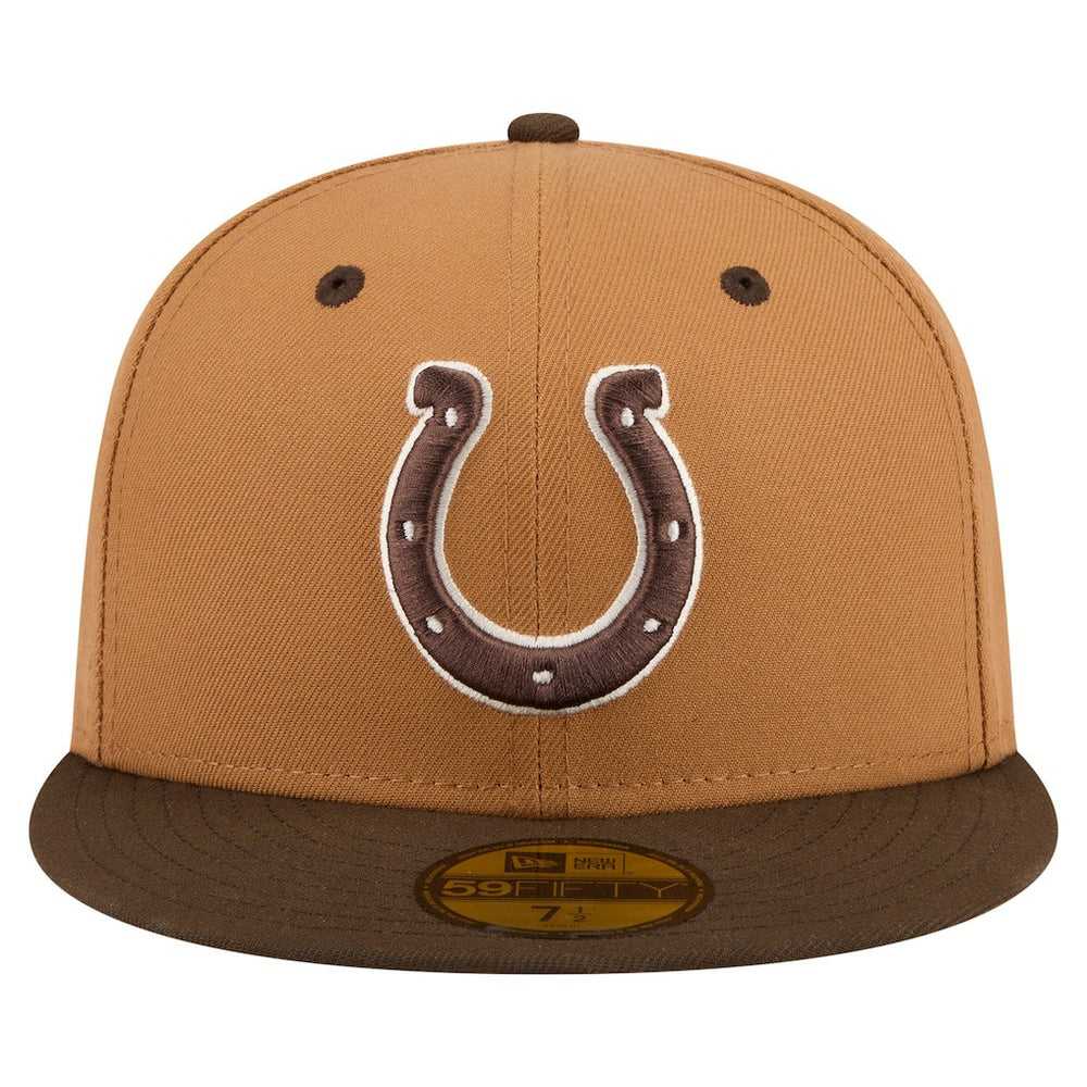 Indianapolis Colts New Era Two-Tone Walnut 59FIFTY Fitted Hat - Light Brown/Dark Brown Hats