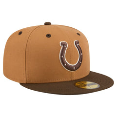 Indianapolis Colts New Era Two-Tone Walnut 59FIFTY Fitted Hat - Light Brown/Dark Brown Hats