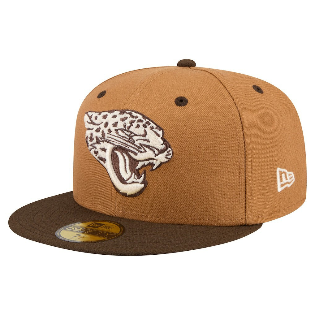 Jacksonville Jaguars New Era Two-Tone Walnut 59FIFTY Fitted Hat - Light Brown/Dark Brown Hats