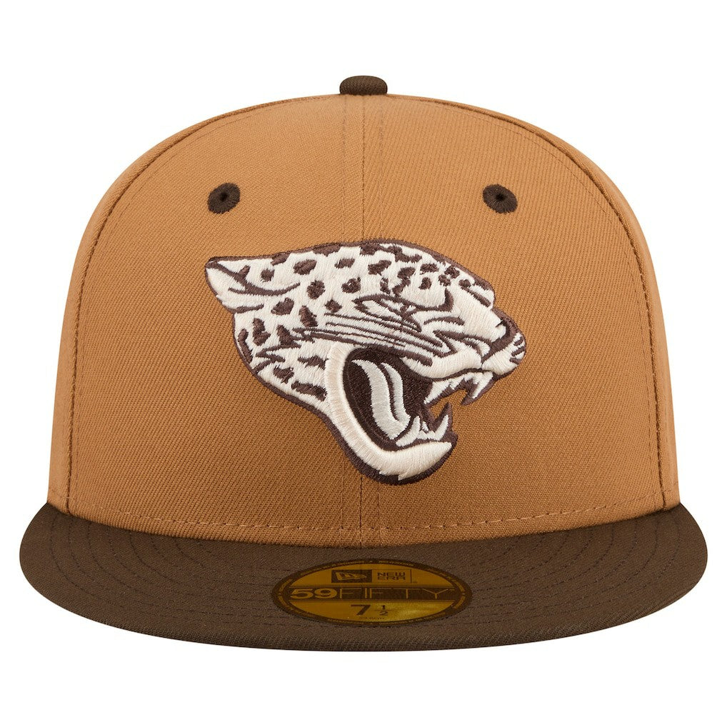 Jacksonville Jaguars New Era Two-Tone Walnut 59FIFTY Fitted Hat - Light Brown/Dark Brown Hats