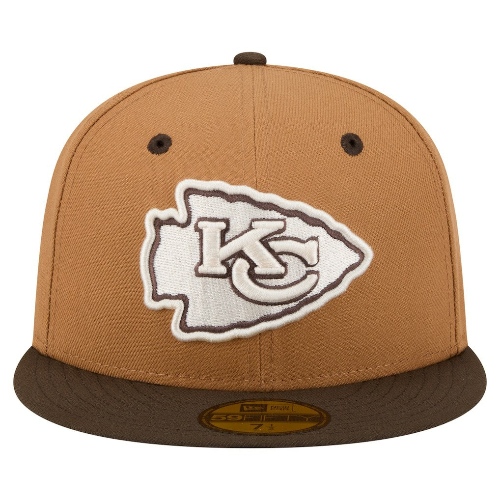 Kansas City Chiefs New Era Two-Tone Walnut 59FIFTY Fitted Hat - Light Brown/Dark Brown Hats
