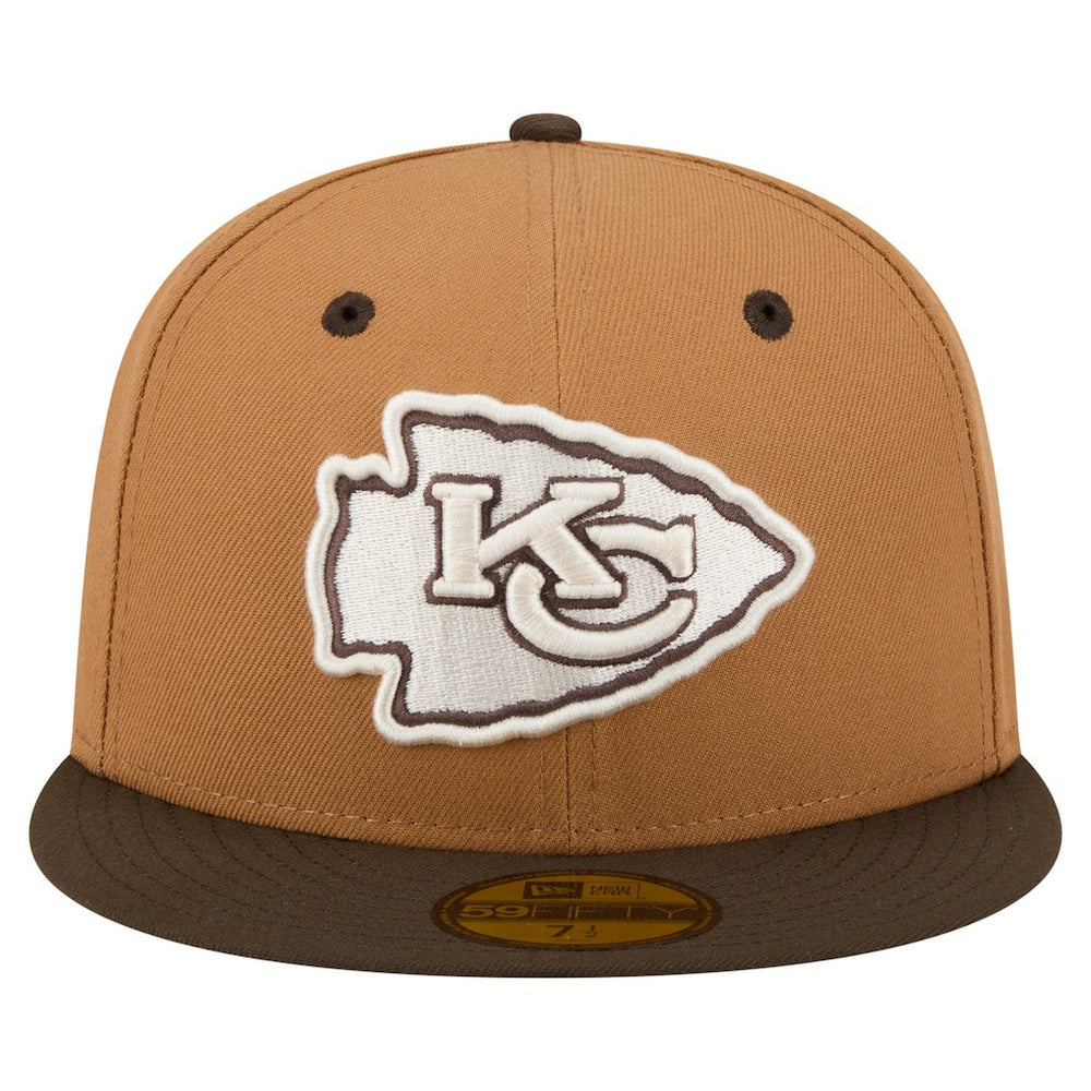 Kansas City Chiefs New Era Two-Tone Walnut 59FIFTY Fitted Hat - Light Brown/Dark Brown Hats
